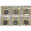 Image 1 : 1943 to 1948 50¢.  Lot of 6 coins, consecutive dates, a