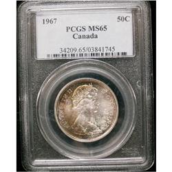 1967 50¢ PCGS MS-65 Superbly toned. Excellent strike wi