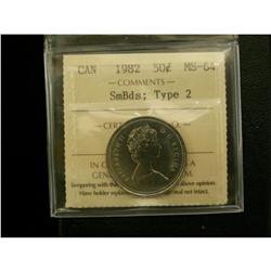 1982 50¢ Sm bds, type 2 ICCS MS64, a popular variety