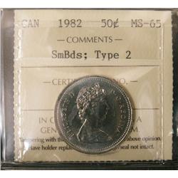 1982 Type 2 50¢ ICCS MS65.