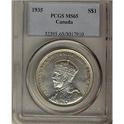 1935 $1 PCGS MS65, a wonderful Gem first issue silver d