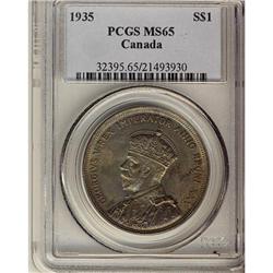 1935 $1 PCGS MS65, a wonderful Gem first issue silver d