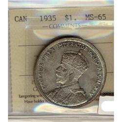 1935 $1 ICCS MS65.  PQ example with spectacular eye app