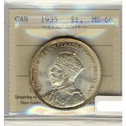 1935 $1 ICCS MS66.  A gem example with frostlike finish