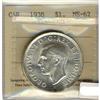 Image 1 : 1938 $1 ICCS MS62.  Full white and lustrous.