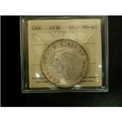 1938 $1 ICCS MS63, a well struck example