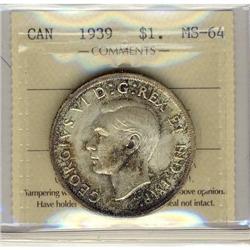 1939 $1 ICCS MS64,