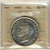 Image 1 : 1950 $1 ICCS MS65,