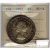 Image 1 : 1953 $1 SF ICCS MS64.  Lustrous and toned example.