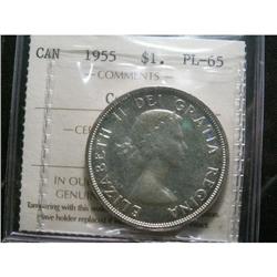 1955  $1  ICCS PL65 CAMEO.  Fully brilliant and lustrou