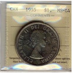 1955 $1 ICCS MS64.