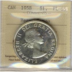 1958 $1 Hvy Cameo ICCS PL65,