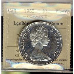 1965 $1 LgeBds Ptd 5, Cameo ICCS PL65,