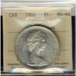 1966 $1 LgeBds ICCS MS64.