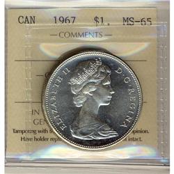 1967 $1 ICCS MS65.  Full white and lustrous.