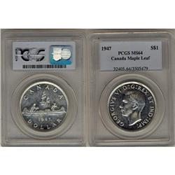 1947 ML  Double HP  $1 PCGS MS-64 Brilliant with 