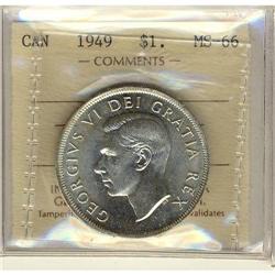 1949 $1 ICCS MS66,