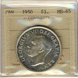 1950 $1 ICCS MS65,