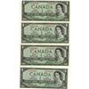 Image 1 : BC-29b 1954 $1 DF. Lot of 4 notes AU to UNC.