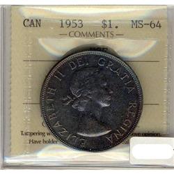 1953 $2 NSF ICCS MS64.  Darkly toned yet appealin