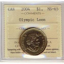 2004 $1 Olympic Loon ICCS MS65.