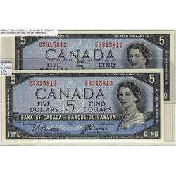 BC-31b 1954  $5 #G/C3315812 to 13, Lot of two con