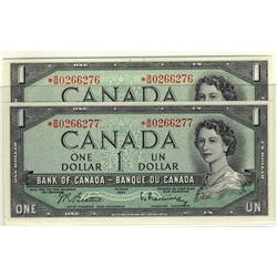 BC-37bA-i, 1954 $1 *BM0266276 and 277.  Lot of 2