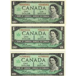 Lot of 3 different 1967 $1 "REPLACEMENT" notes; *