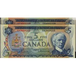 BC-48a 1972 $5.  Lot of 2 notes both UNC,