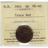 Image 1 : N.B. 1861 ½¢ Trace Red ICCS MS60.