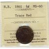 Image 1 : N.B. 1861 ½¢ Trace Red ICCS MS60.