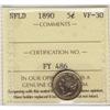Image 1 : Nfld 1890 5¢ ICCS VF30.