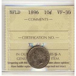 Nfld 1896 10¢ ICCS VF30