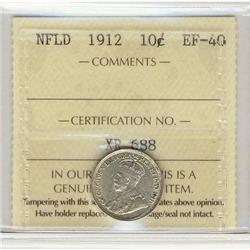 Nfld 1912 10¢ ICCS EF40.