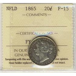 Nfld 1865 20¢ ICCS F15.