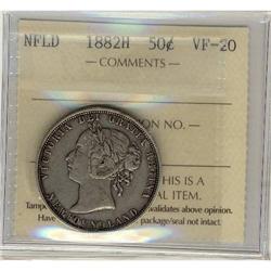 1882H NFLD 50¢ ICCS VF20.  Lovely struck example.