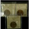 Image 1 : Lot of 3 ICCS graded MS-63 RED Large cents; 1905,