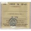 Image 1 : 1881H 5¢ ICCS EF40.