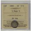 Image 1 : 1885  5¢ 5 over 5 ICCS G-6