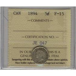 1894 5¢ ICCS F-15