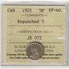 Image 1 : 1905  5¢ Repunched 5  ICCS EF-40