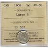 Image 1 : 1908 5¢ Lg 8 ICCS AU50.