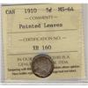 Image 1 : 1910 5¢ Ptd Lvs ICCS MS64.
