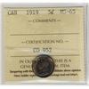Image 1 : 1919 5¢ ICCS MS65.  Gem example with bluish tone.