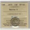 Image 1 : 1870 10¢ Nar 0 ICCS EF40.