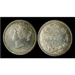 1871 10¢  ICCS MS-63, Touch of gold otherwise bri