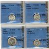 Image 1 : Lot of four VARIETY coins, all CCCS graded MS-62.