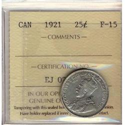 1921 25¢ ICCS F-15