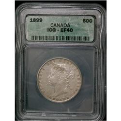 1899 50¢ ICG VF-EF-40  Brilliant with some luster