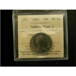 1982 50¢ Sm bds, type 2 ICCS MS64, a popular vari